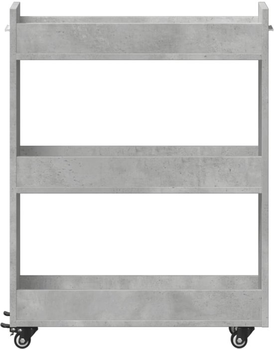 vidaXL Armoire - Armoires - Armoire latérale - Armoire latérale - Armoire à roulettes 60x22x79 bois traité gris béton