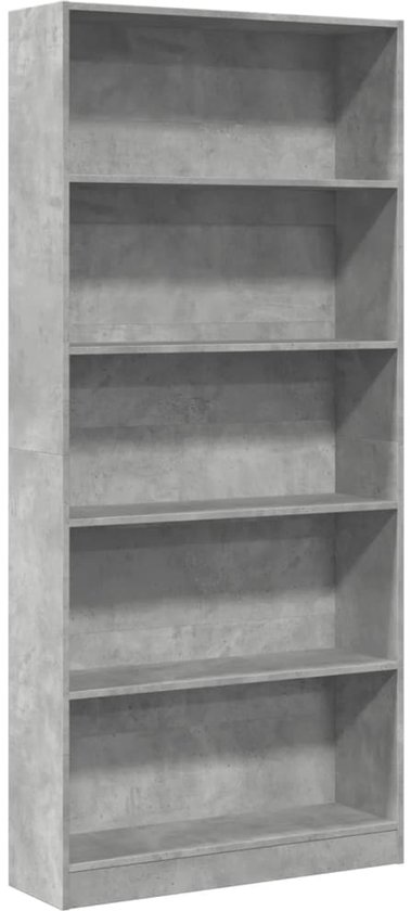 Bibliothèque vidaXL - Étagère à Bibliothèques - 80 x 24 x 176 cm - Bois traité - Gris béton