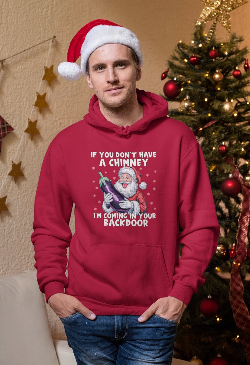 Backdoor Santa - Kersttrui - Kerst Trui Rood - Grappig Kersttrui - Maat M - Limited Edition
