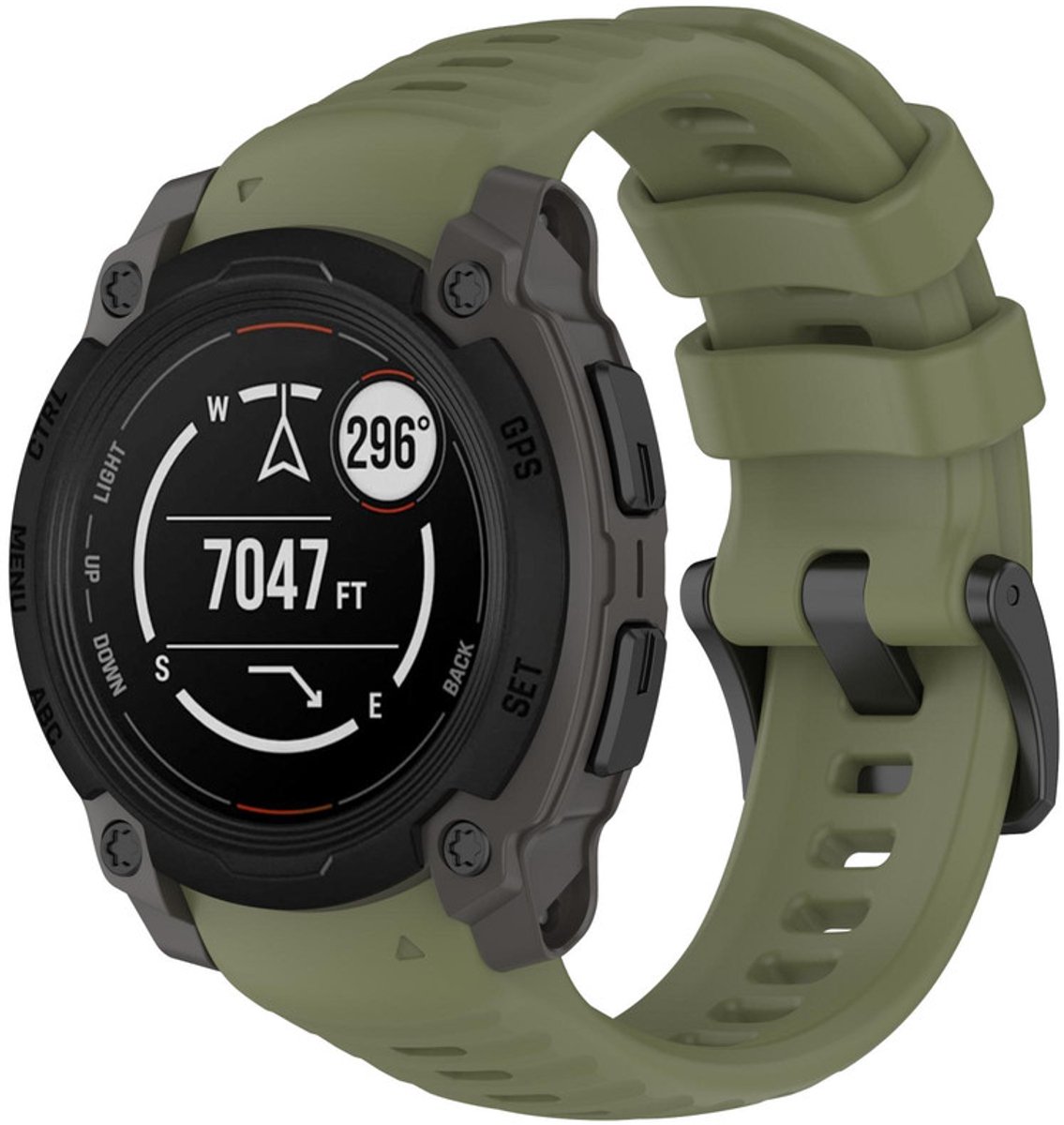 Siliconen bandje - geschikt voor Garmin Instinct E 45mm - donkergroen