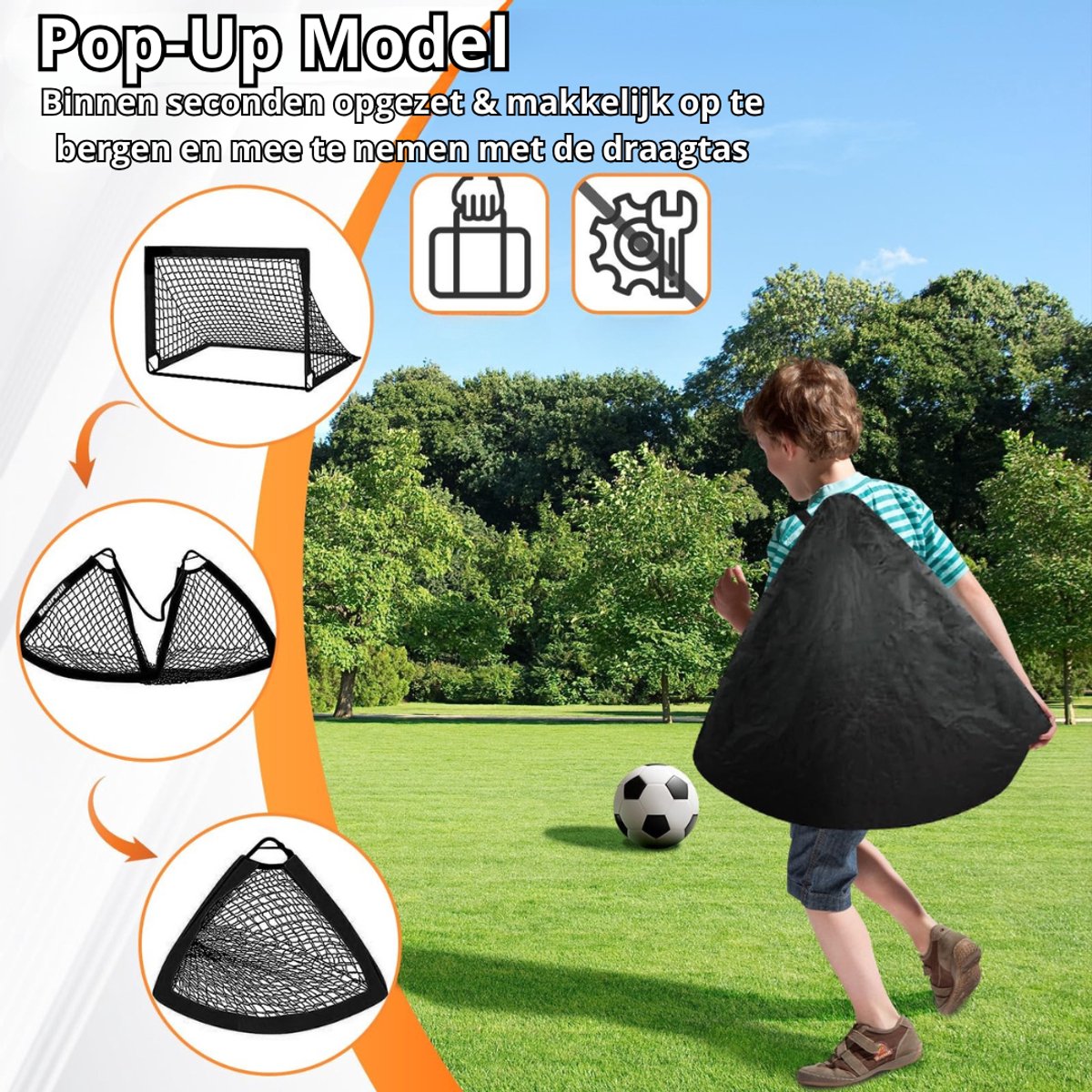Luumuu® Voetbaldoeltjes Set van 2 - Voetbaldoel voor Kinderen - Goals - Goaltjes - Doelen - Voetbal Speelset - Trainingsmateriaal — afbeelding 2