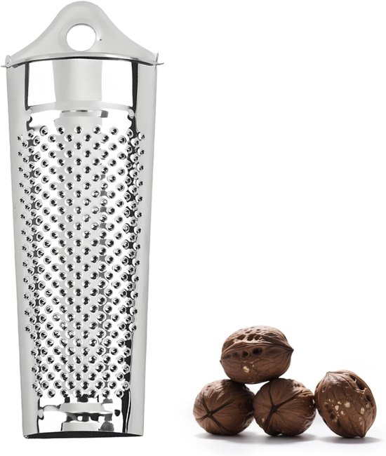 Moulin à Noix De Muscade Cookery – Râpe Inox Avec Réservoir, Manivelle, Rangement Pour 3 Noix
