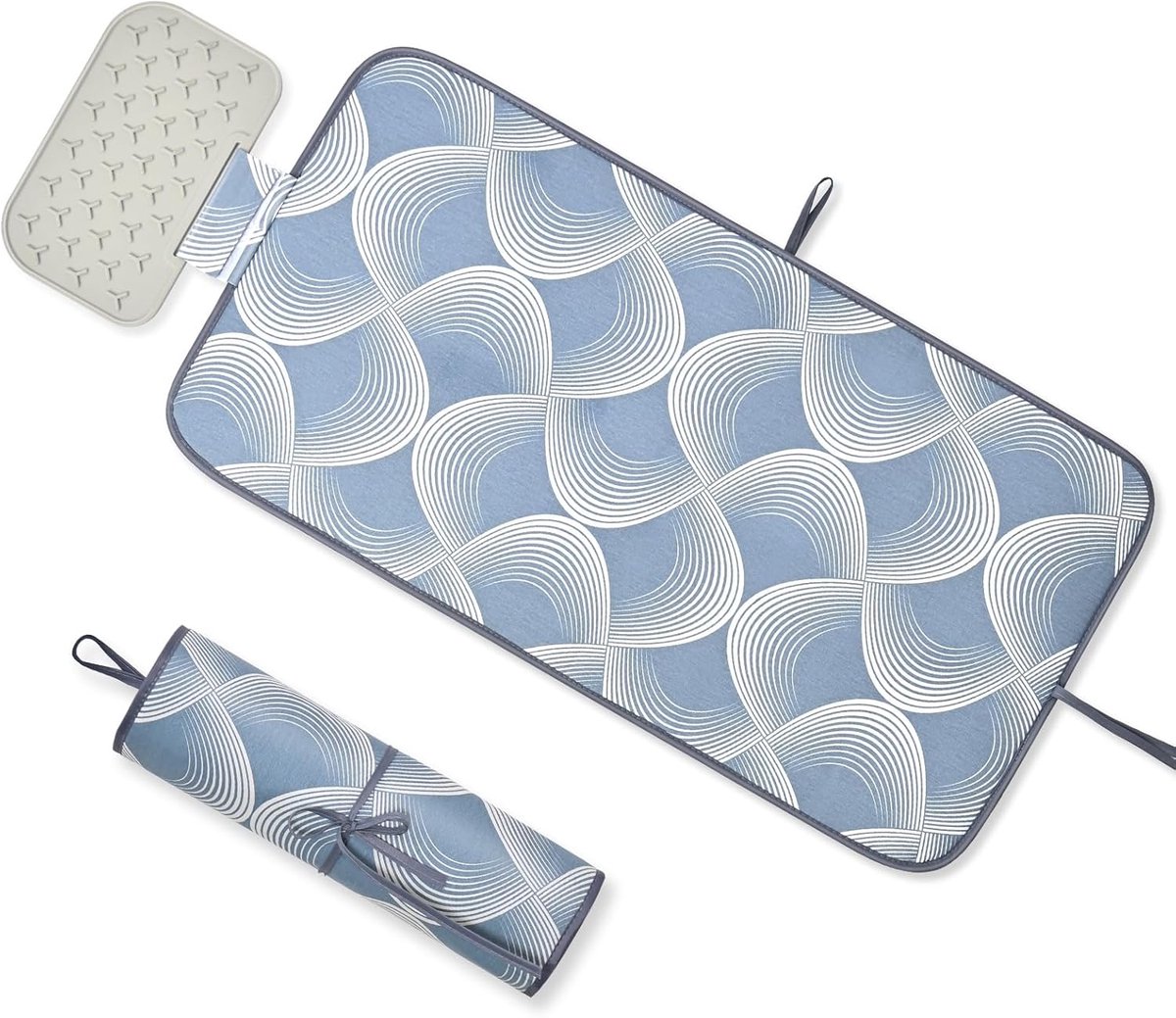 Strijkmat voor stoomstrijkijzer, 79 x 42 cm, strijkdeken voor tafel met hitte, extreem antislip, strijkmat voor reizen, strijktafelonderlegger, strijkonderlegger, blauw
