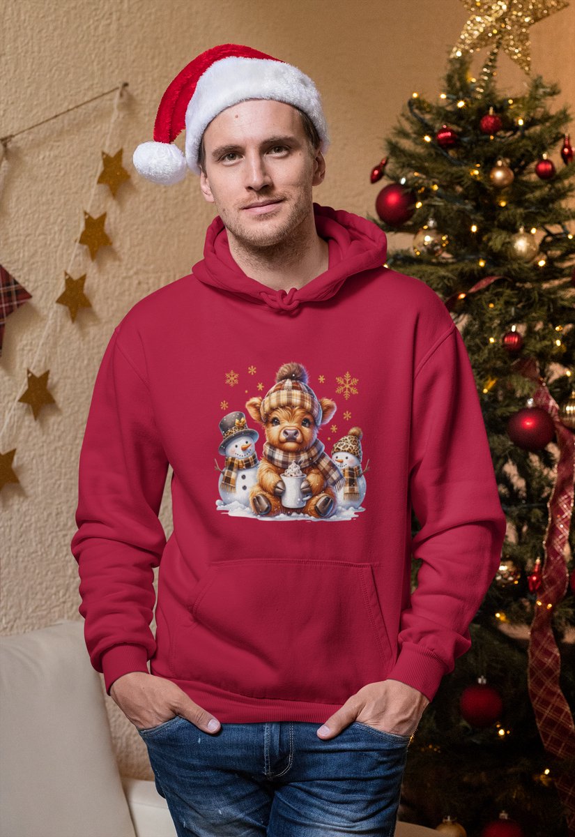 Cozy Highland Winter - Kersttrui - Kerst Trui Rood - Grappig Kersttrui - Maat XXL - Limited Edition