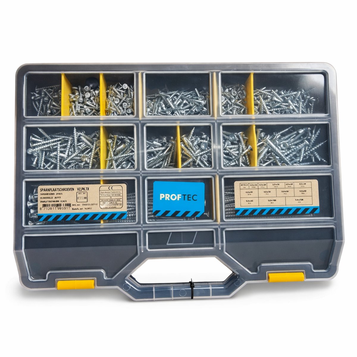Proftec assortimentskoffer spaanplaatschroeven VZ TX20 – 2032 stuks