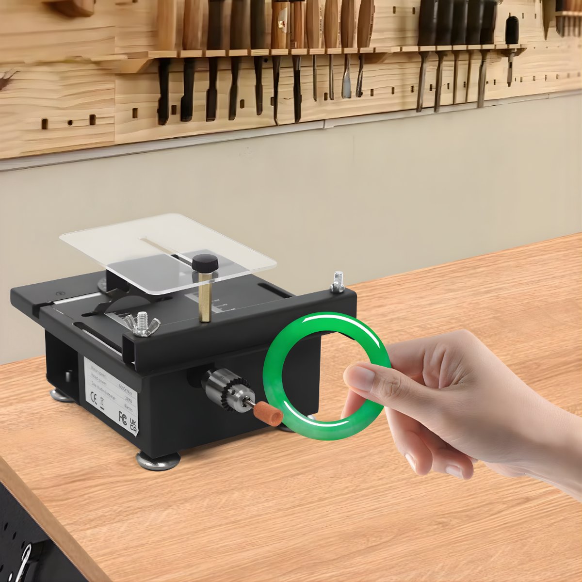 Mini tafelzaag - Cirkelzaag - Voor zagen en slijpen - Met 7 snelheden - Multifunctioneel snij-, slijp- en graveergereedschap - Gereedschap – foto 5