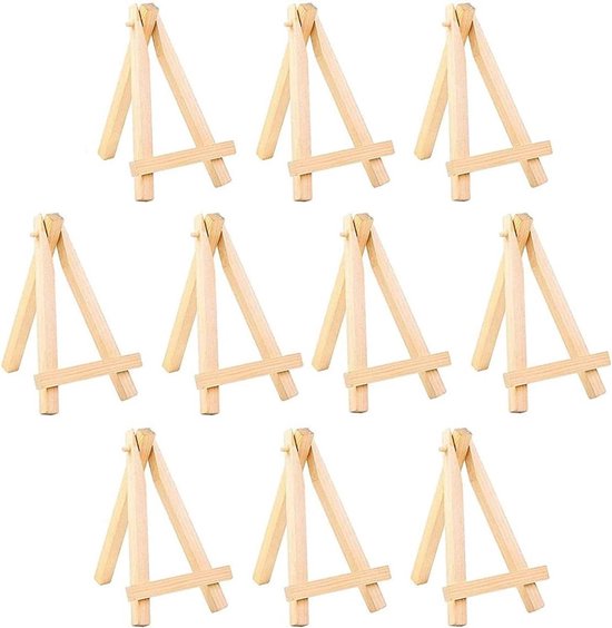 2 Stuks Houten Tafelezel 23 X 40 Cm - Inklapbaar - Voor Schilderen, Foto's En Kinderen