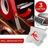 24ME® Tape double face 3 mètres - Avec étui - 10 mm x 1 mm x 300 cm - Transparent - Ruban de Ruban de montage - Nano ruban