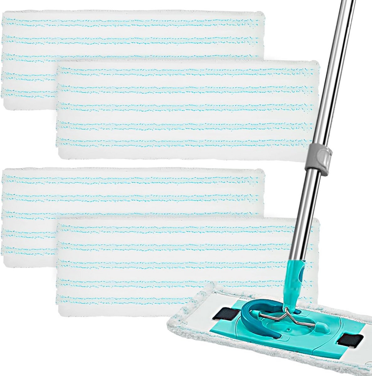 4x Microvezel Dweilhoezen Vervanging voor Dweil Mop Geschikt voor Alle Vloeren