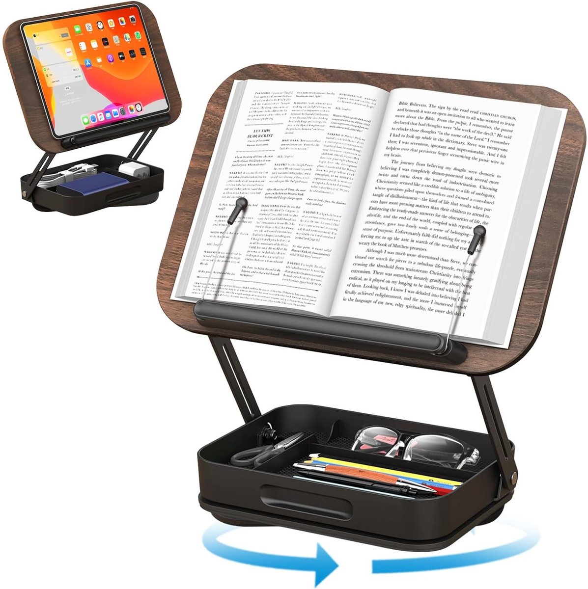 ML 48 Boekenhouder - Stevig Frame voor Thuis - Kantoor, Nachtkastje of Display - Compatibel met Tablets,