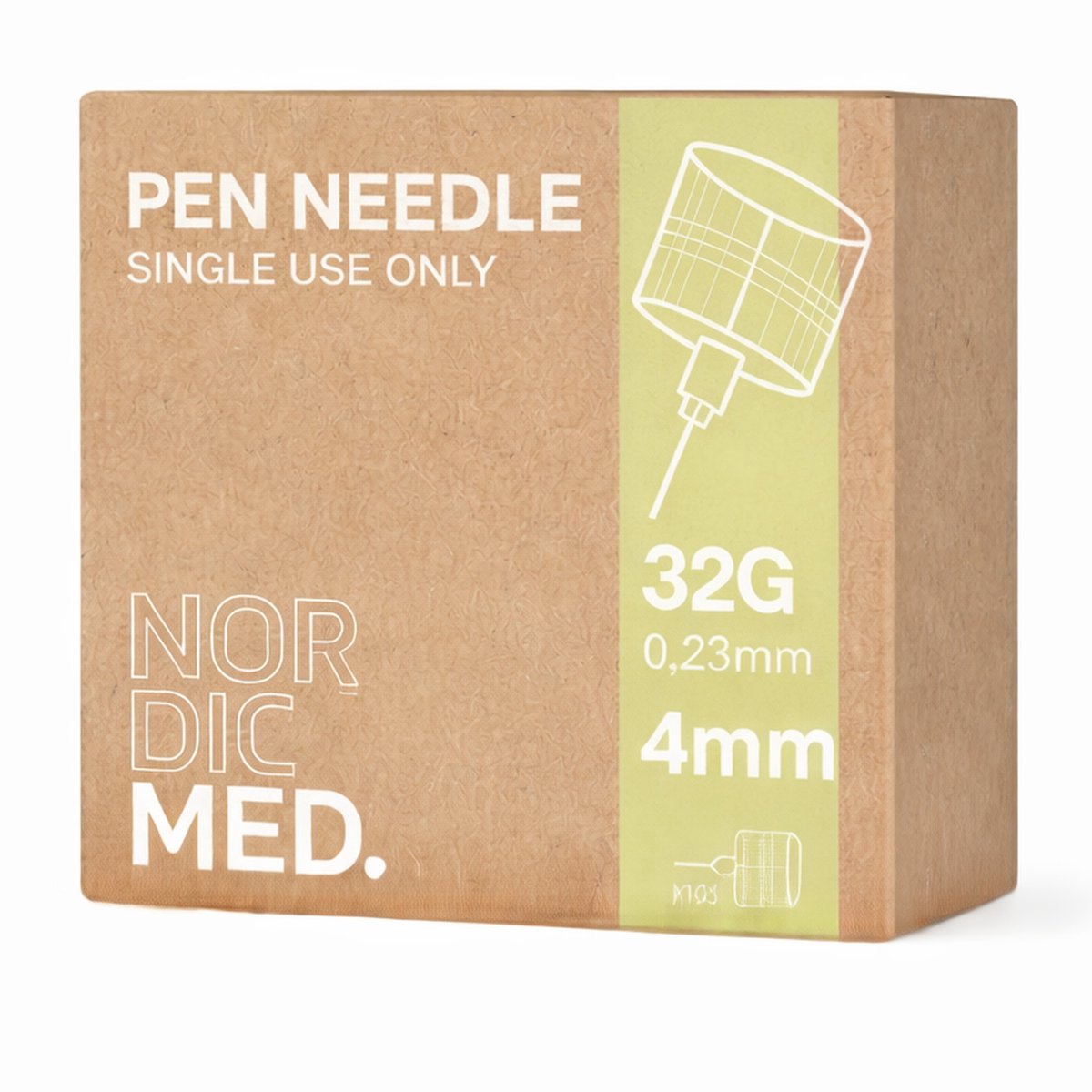 NordicMed Pennaald 32G x 4 mm – voor injectiepen, steriel & wegwerp