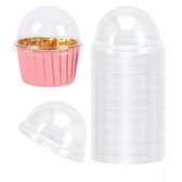 Muffinvorm Deksels - Transparante Cupcake Covers - 50 stuks - PET materiaal - Universele maat 50x40mm