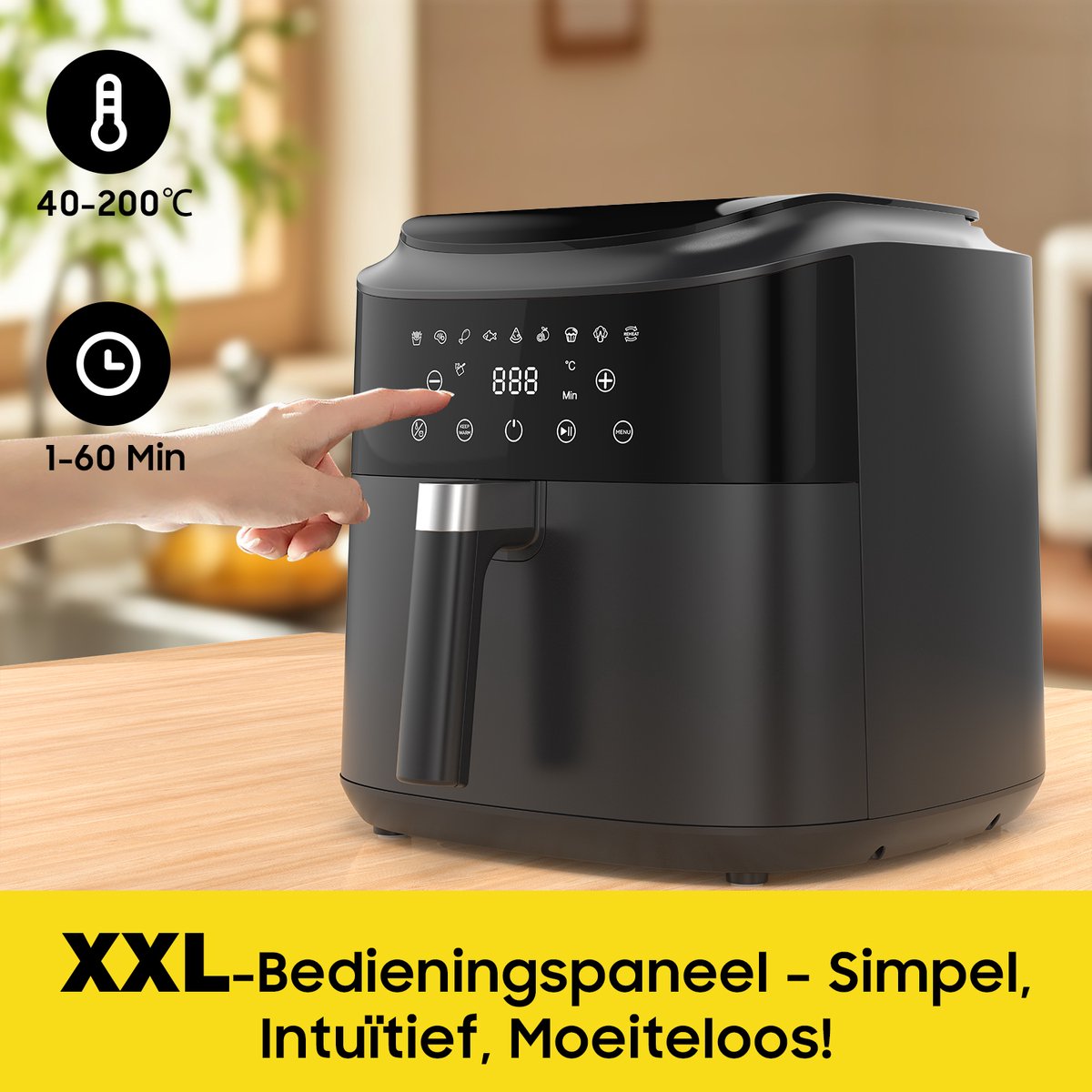 XL Airfryer met Dubbele Lade 9L - 2350W Krachtige Prestaties - afbeelding 2
