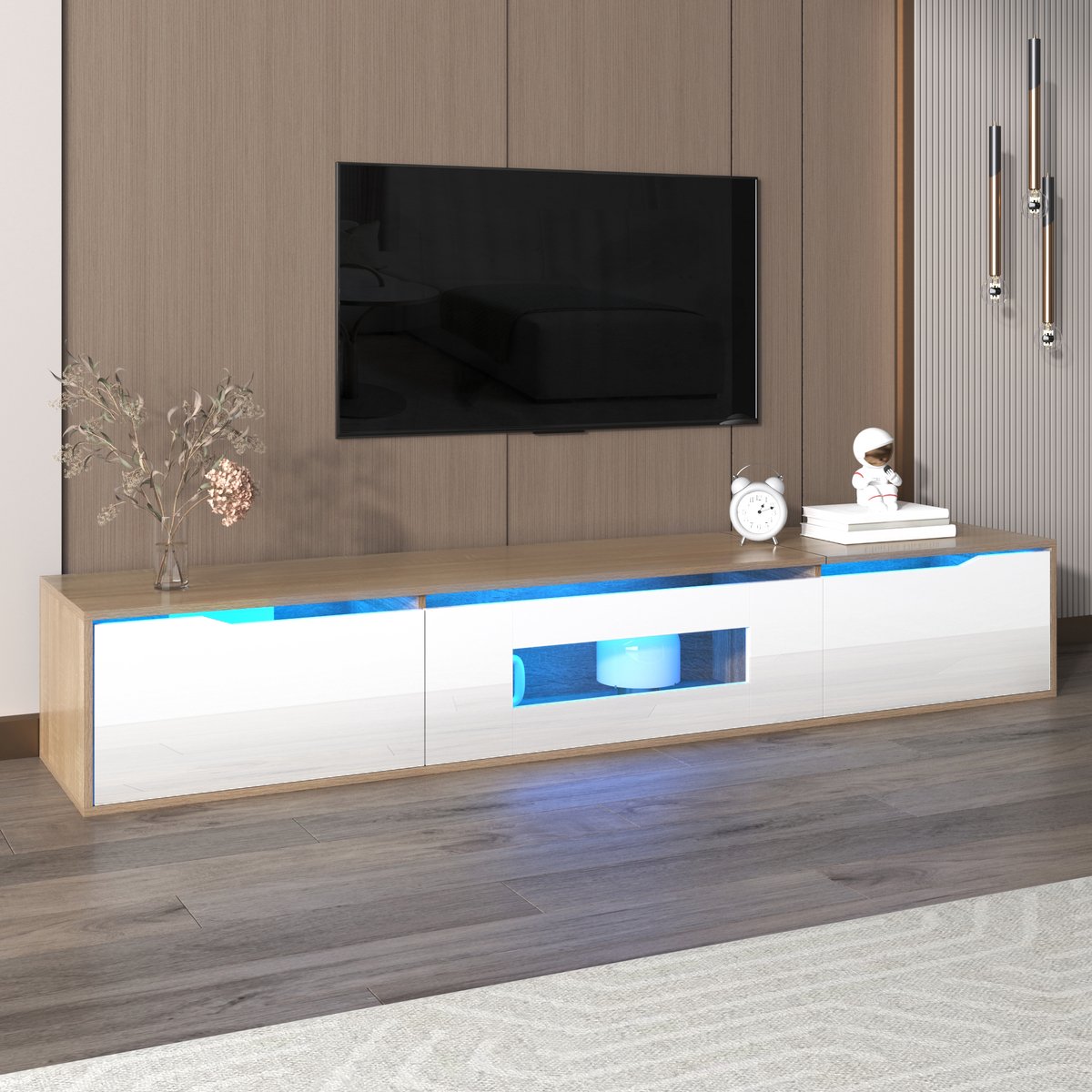 REDOM TV-meubel - spaanplaat - modern ontwerp - 180 x 35 x 30 cm White Wit