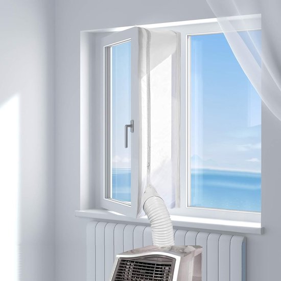 Polyester raamafdichting voor draagbare airconditioners met afvoerslang, insectenwerend, vochtbestendig, max 300 cm