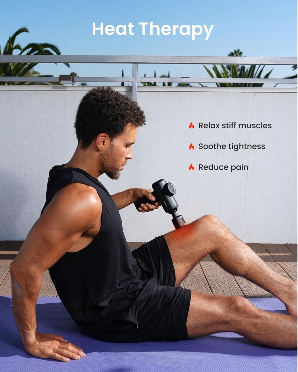 RENPHO Active Thermacool Massage Gun - Warmte- & Koudetherapie - Krachtige Percussie Massage - 5 Massagekoppen - Stil & Oplaadbaar - Spierherstel & Ontspanning — cadeau in Sport & Outdoor - foto 2