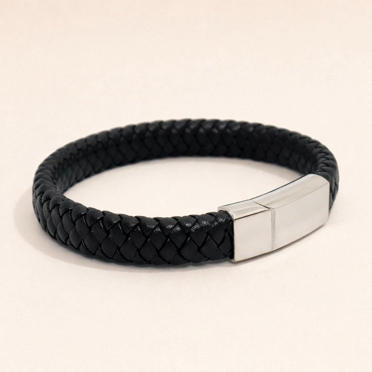 Assieraad - Asarmband met vulsetje - Mini urn - Lederen armband - Leer - Zwart - Gepolijst
