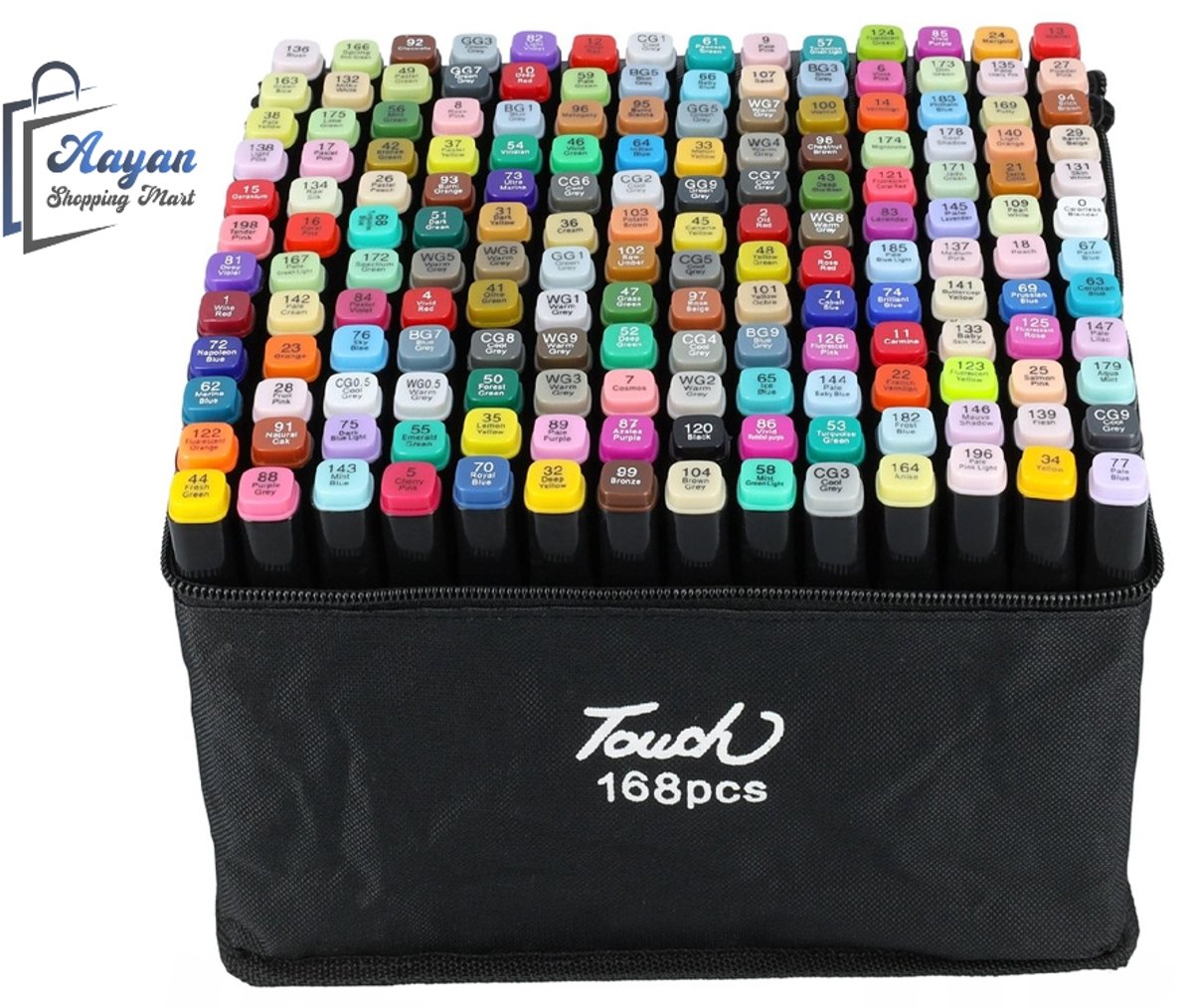 Touch Alcoholmarkers Set 168 Stuks – Dubbelzijdige Stiften met Opbergkoffer – alcohol markers – alcohol stiften –markeerstiften – Professionele alcohol markers – 37035