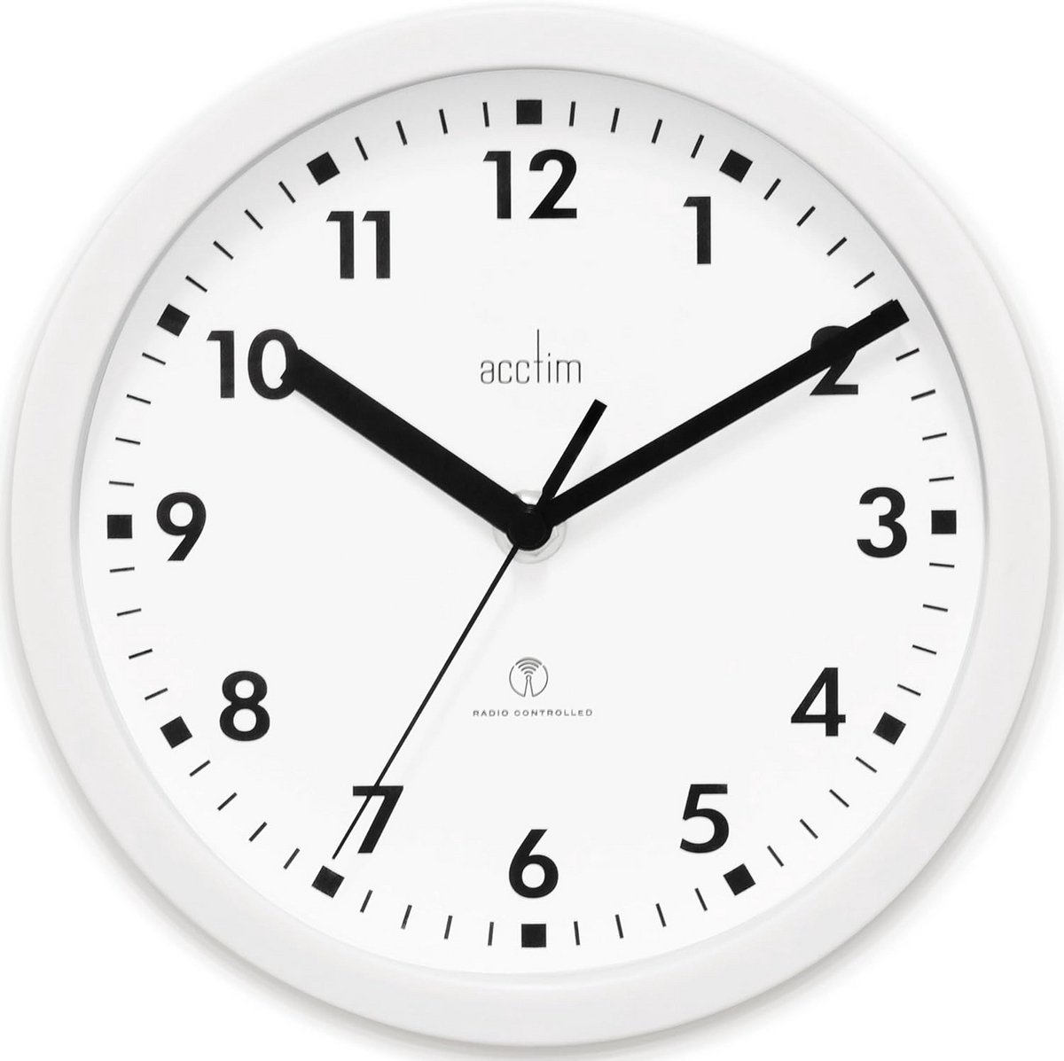 Radiogestuurde Wandklok 20 cm Wit - Automatische Tijdinstelling
