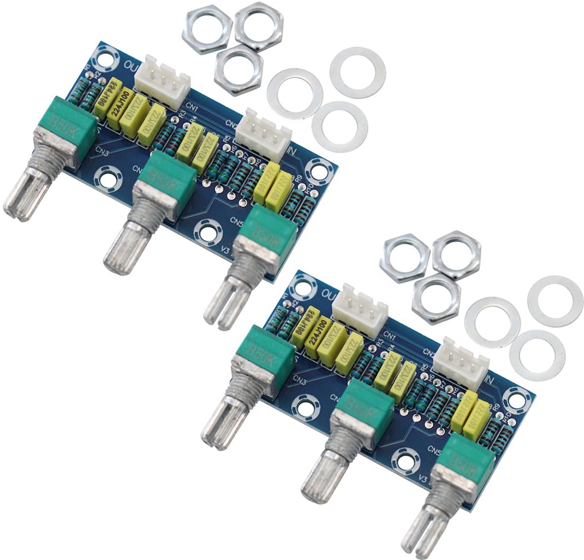 Passieve 3-kanaals Stereo Audio Voorversterker Module voor Bass en Treble Aanpassing