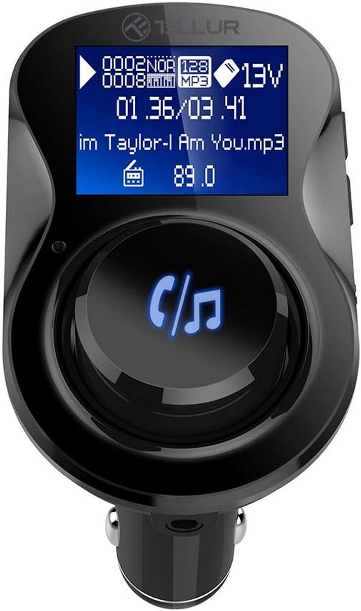 Bluetooth FM-Zender voor Auto met Dubbele USB Oplaadpoort en Handsfree Bellen