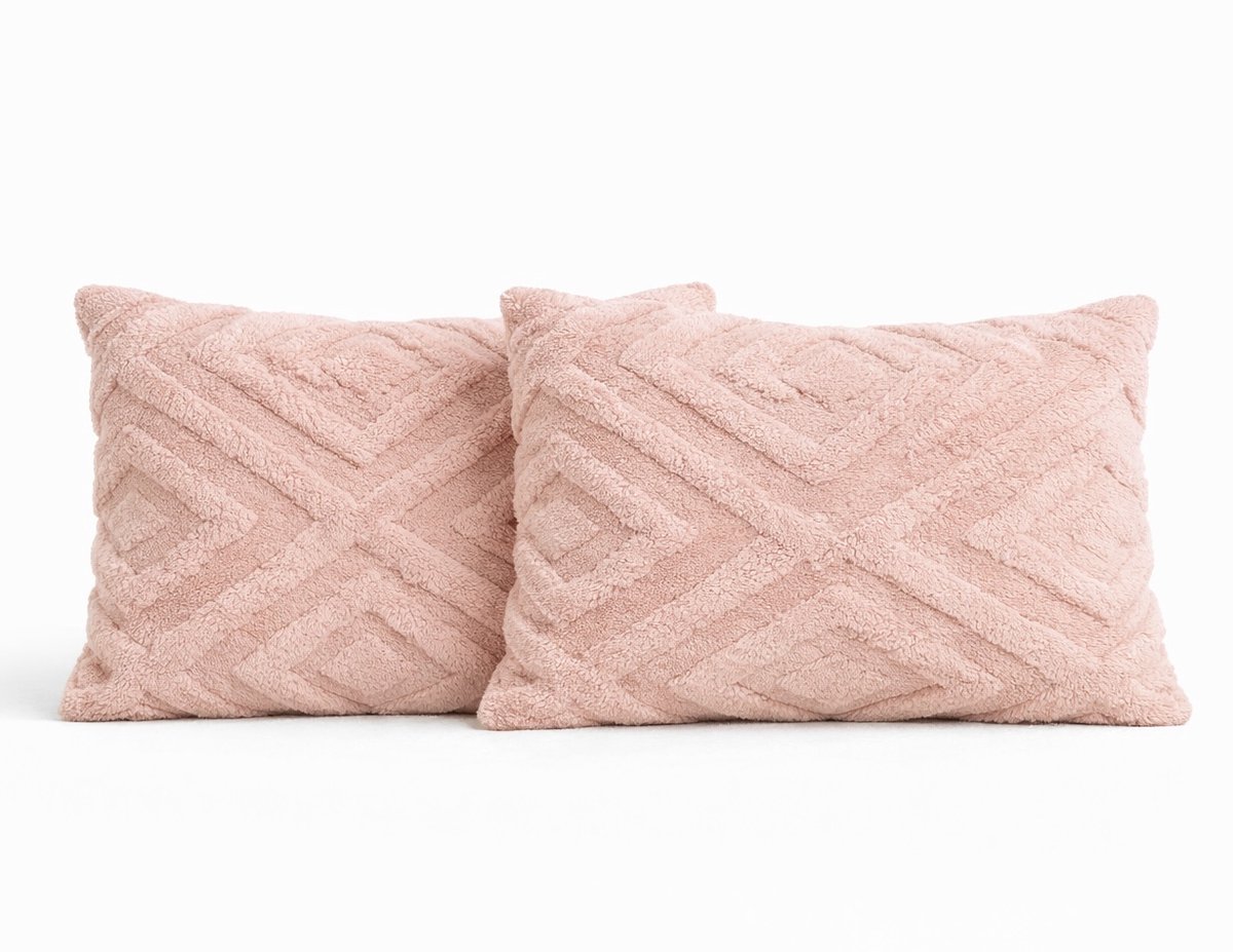 Namalu Set van 2 ronde sierkussens met knopen, zacht decoratief voor thuis, handgemaakt, geknoopt, pluche, esthetisch bouclékussen voor bed, bank, vloerbank (28,5 cm, beige