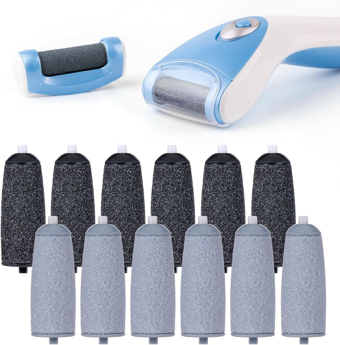 12 Stuks Vervangende Roller Set voor Elektrische Voetvijl - Grove & Fijne Eeltverwijderaar