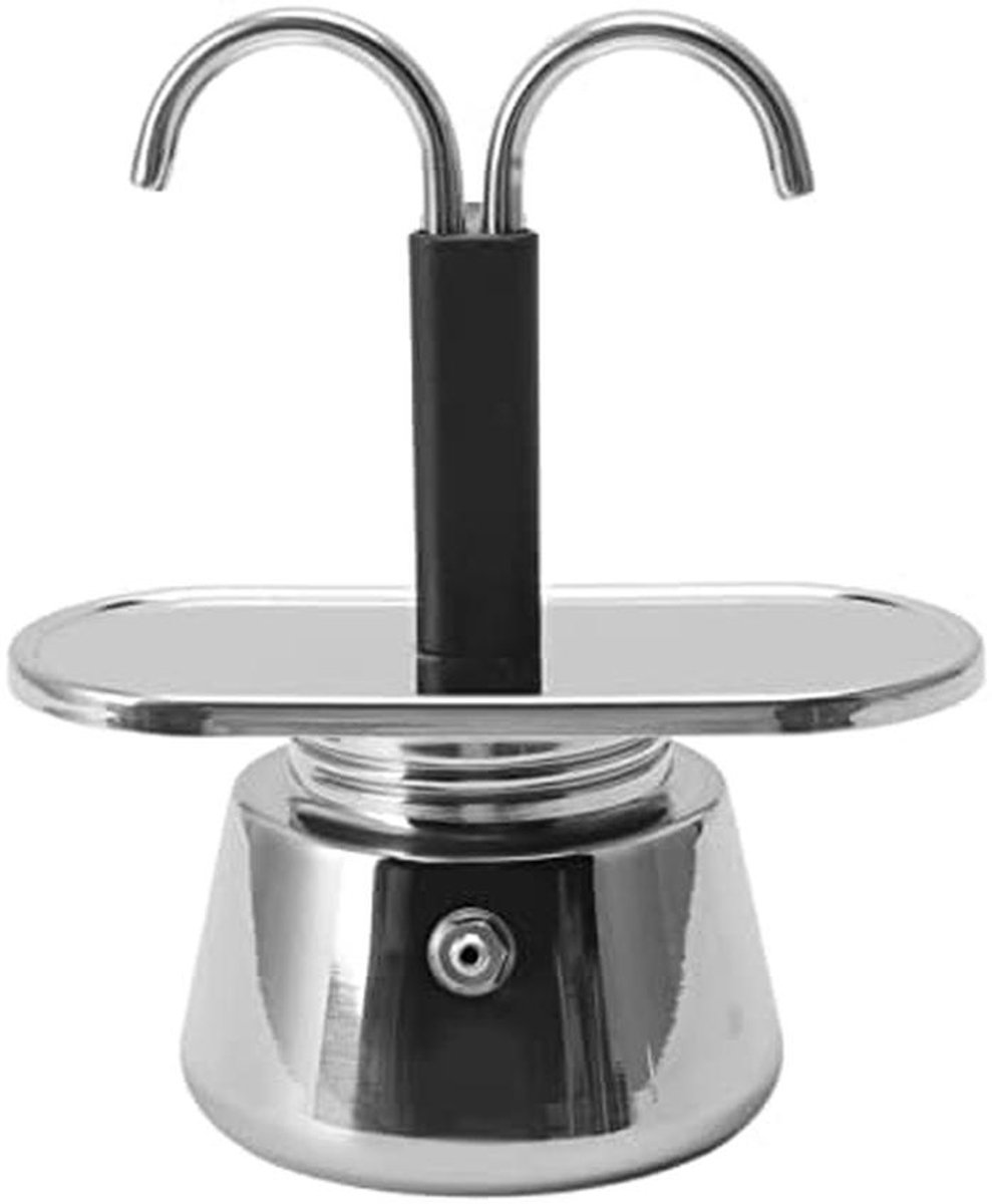 Roestvrijstalen Espressokoffiezetapparaat voor 2 Koppen - Italiaanse Moka Pot met Dubbele Uitloop