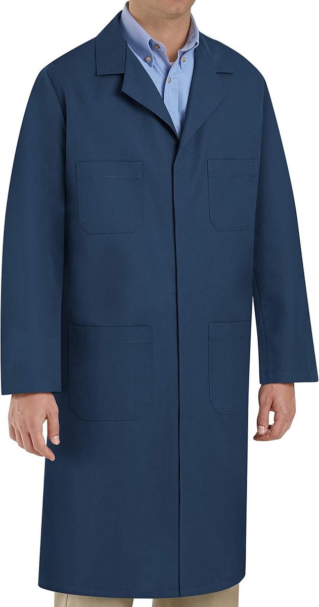 Werkjas Heren Donkerblauw - Stevige Shop Jas met Veel Zakken