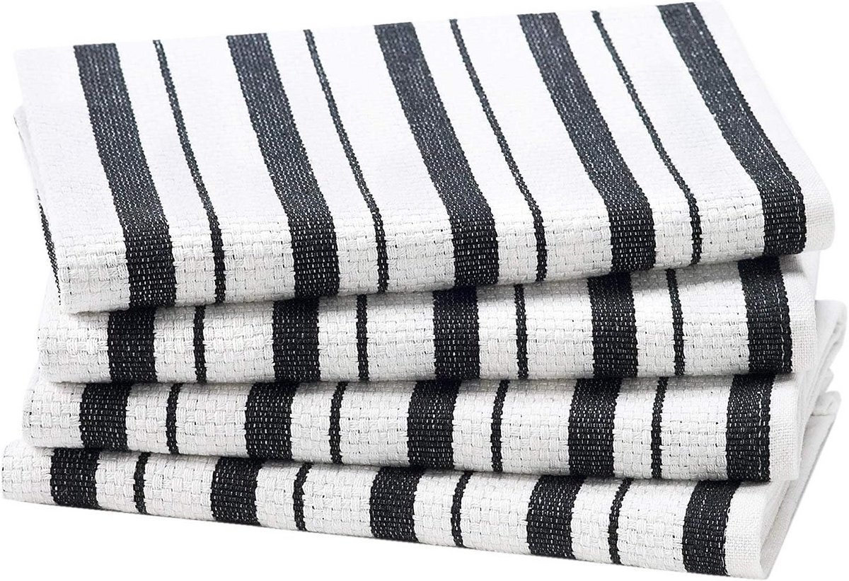 Extra Grote Keukendoeken 4-Pack 100% Katoen Absorberend en Pluisarm