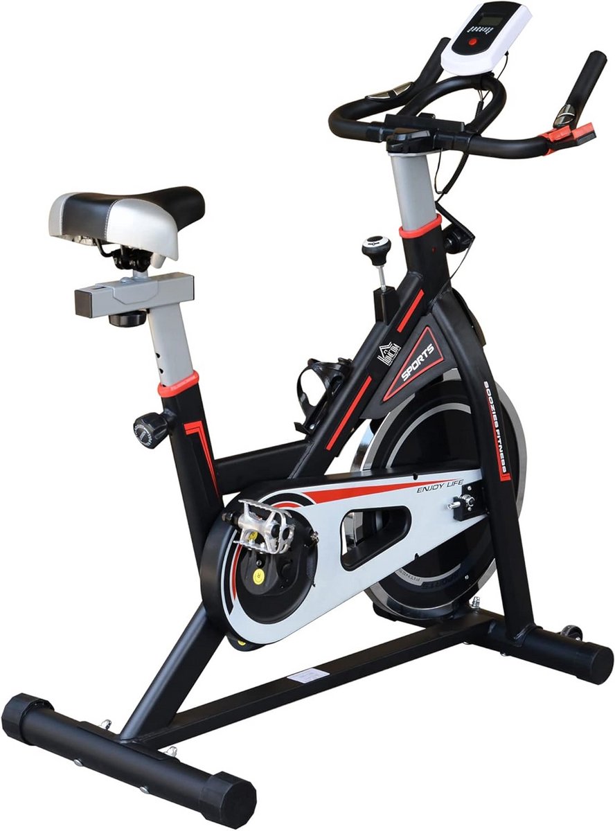 Fitnessfiets Indoor Cycle met LCD-scherm en Comfortabel Zadel voor Thuistraining