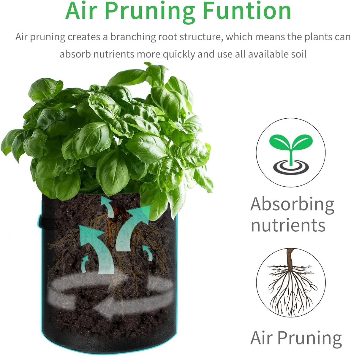 Set van 2 aardappelkweekzakken van 10 gallon (ca. 38 liter) met klep, stevige stoffen kweekzakken met handvat en oogstvenster, niet-geweven plantenzakken voor het kweken van groenten zoals aardappelen en tomaten, zwart — cadeau in Tuin & Klussen - foto 4