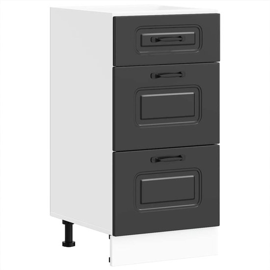 Tidyard Keukenkast gootsteenonderkast keukenblok keukenmeubel onderkast keukenkast kast, spaanplaat hoogglans wit 80 x 46 x 81,5 cm