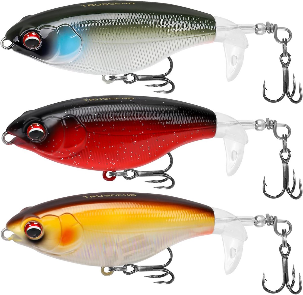 Topwater kunstaas met BKK haken voor zoet- en zoutwater vissen, drijvend kunstaas voor baars, meerval en snoek