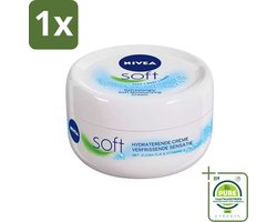 1 x Nivea - Soft Intensive Moisturizing Cream - Face, Body and Hands - 200 ml - NIVEA Soft - Intensieve Vochtinbrengende Crème - Gezichtscrème - Bodylotion - Handcrème