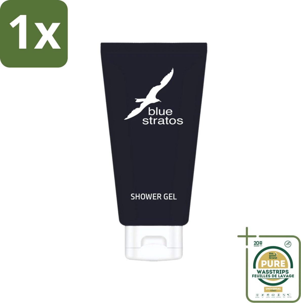 1 x Blue Stratos - Douchegel - Verfrissende Geur - 200 ml- Douchegel - Douche Gel - Verfrissend Douchegel - Mannelijke Geur - Klassieke Geur