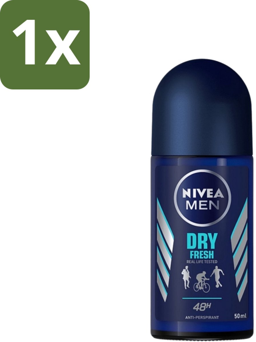 1 x Nivea - Men - Deodorant - Roller - Dry Fresh - 48 Uur Lang Werkend - 50 ml - NIVEA MEN Deodorant Roller - 48 Uur Bescherming - Anti-transpirant - Alcoholvrij - Frisheid