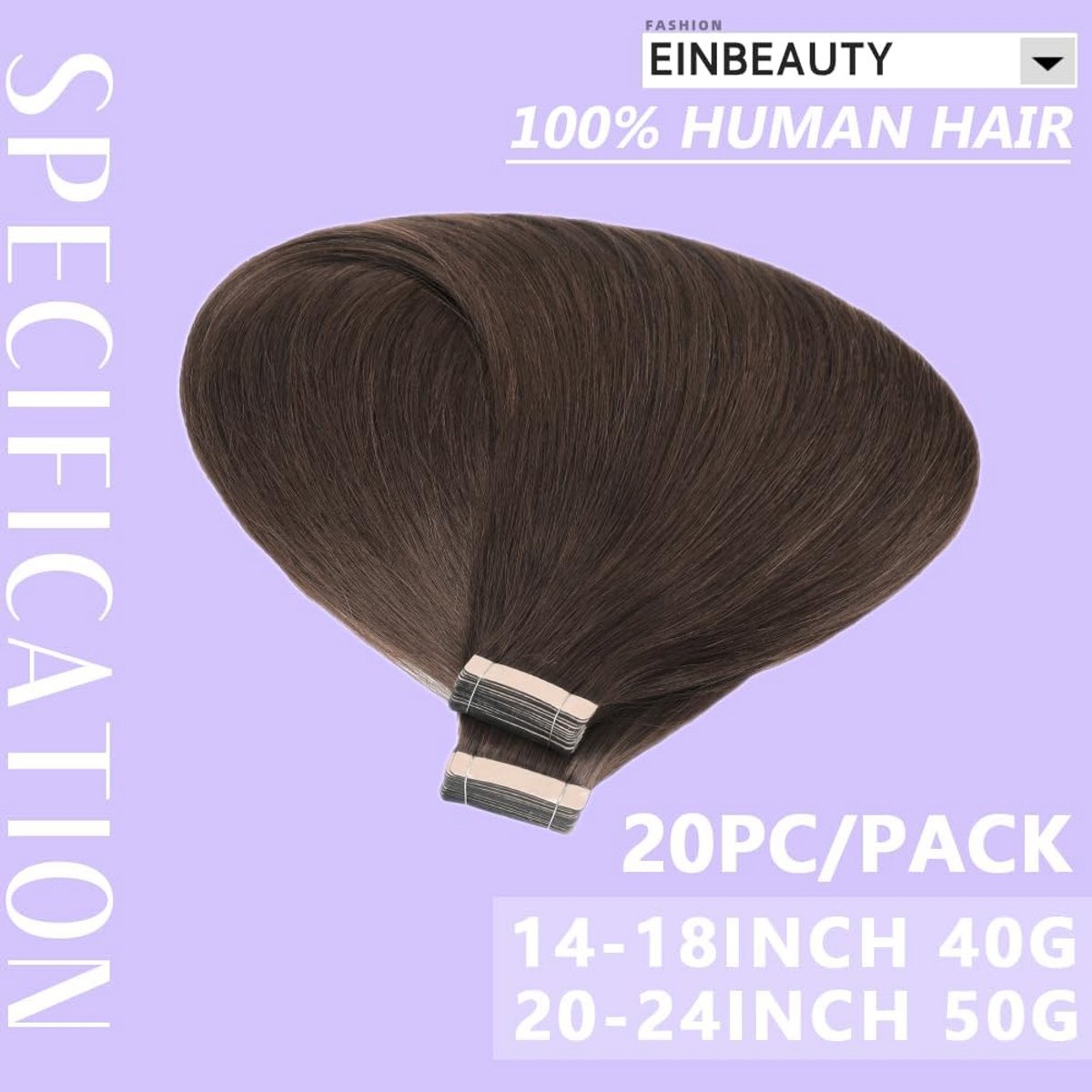 Tape-in Haarverlengingen Echt Haar Korte Lengte 20 Stuks
