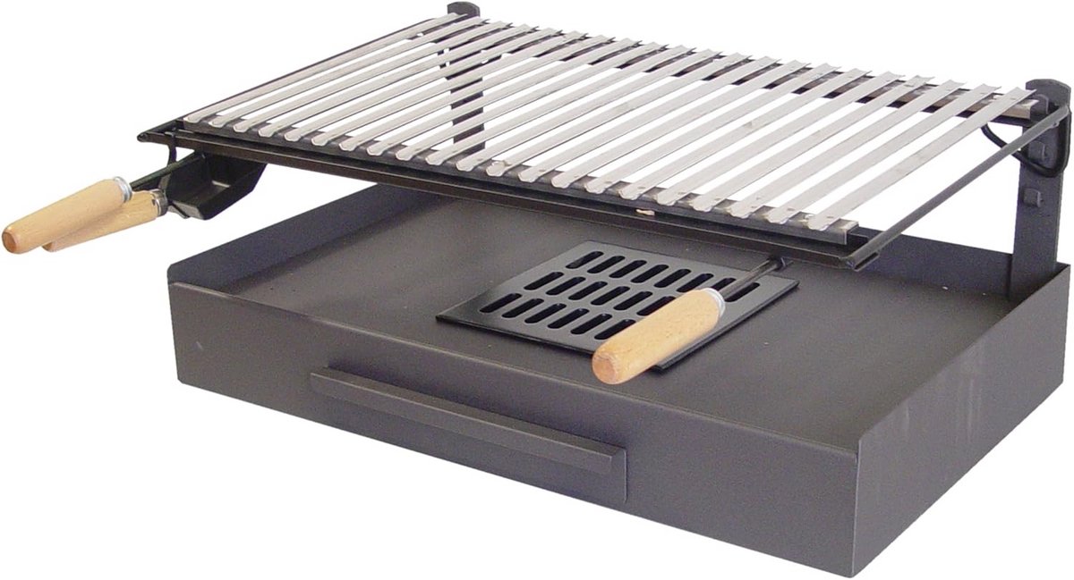 Grote Grillplaat met RVS Rooster voor Buiten Koken