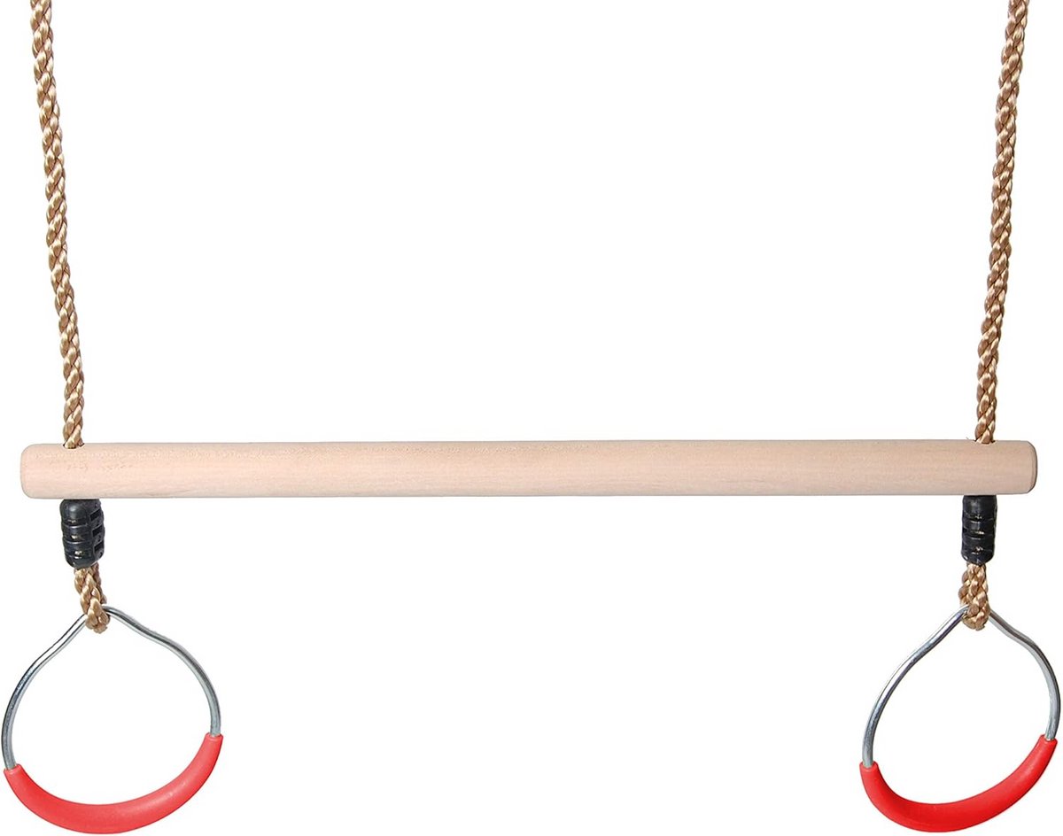 Houten Klimringen en Trapeze voor Schommel - Gymnastiek voor Kinderen Buiten