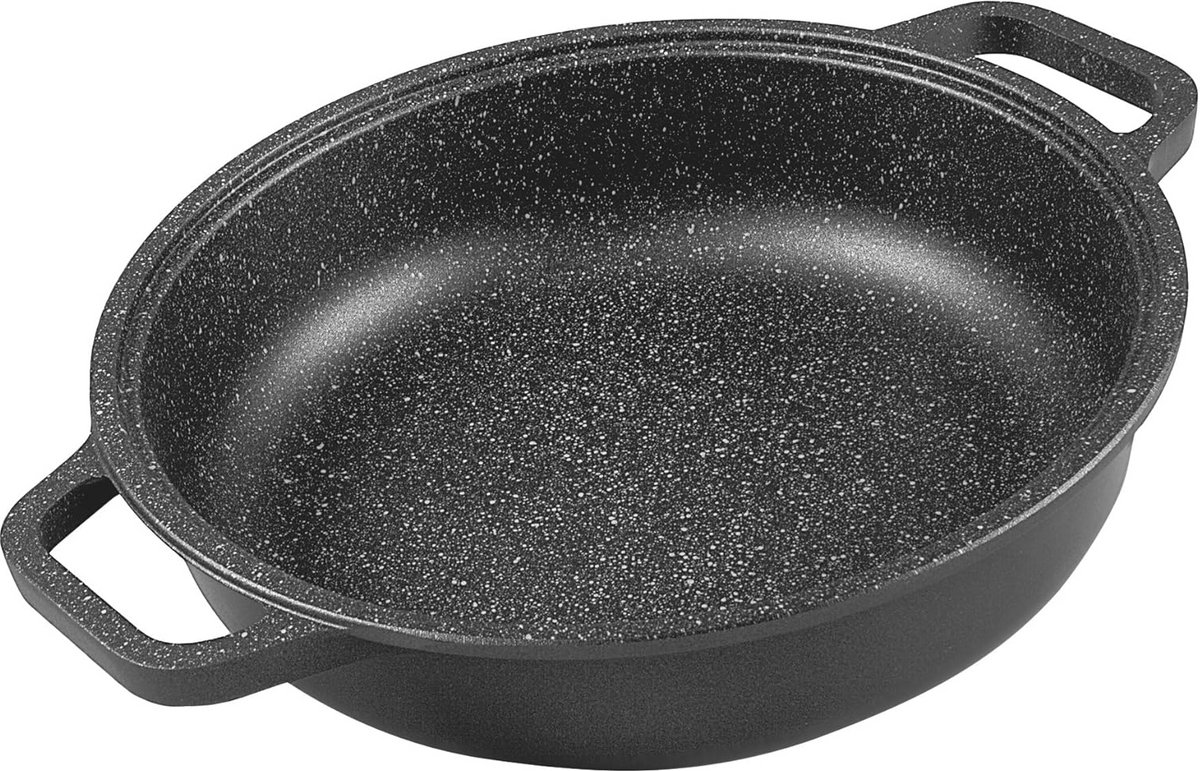 Koekenpan 28 cm met Steenoppervlak - Hoge Warmtegeleiding