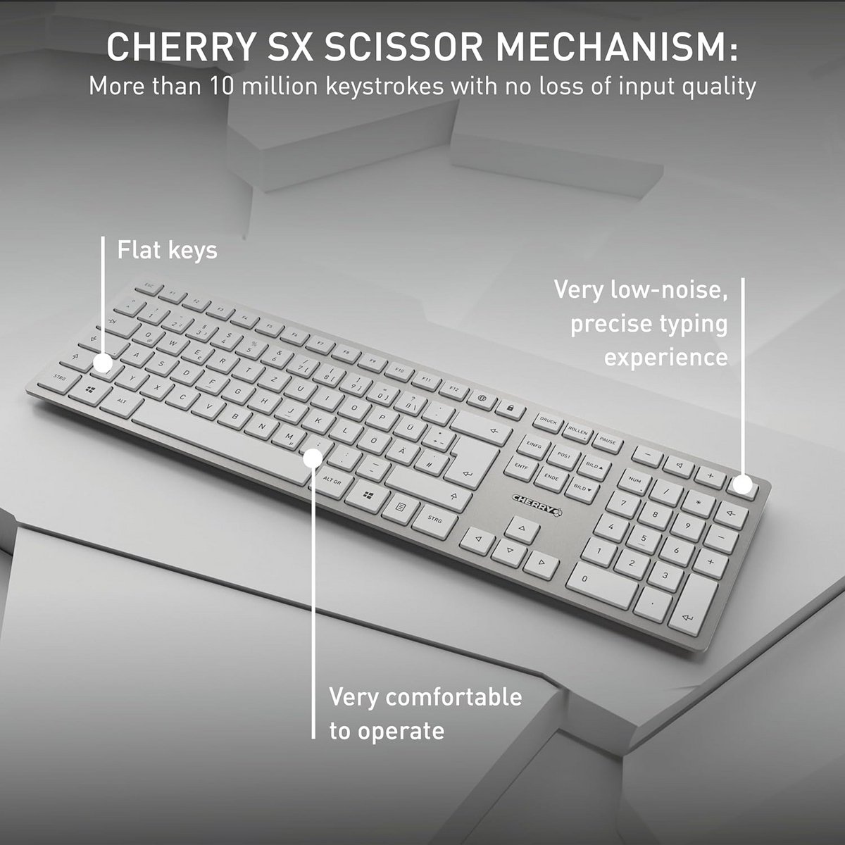 Draadloos Toetsenbord en Muis Set met Stille Toetsen en Oplaadbare Batterij (QWERTY)