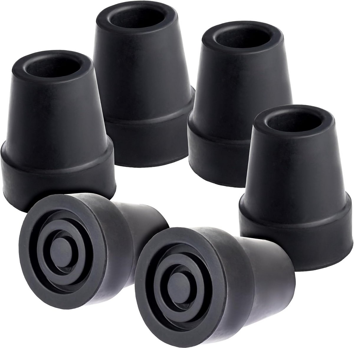 6 Stuks Reserve Elastiekjes voor Hondenriemen, Wandelstokken en Buitengebruik (Zwart, 19mm)