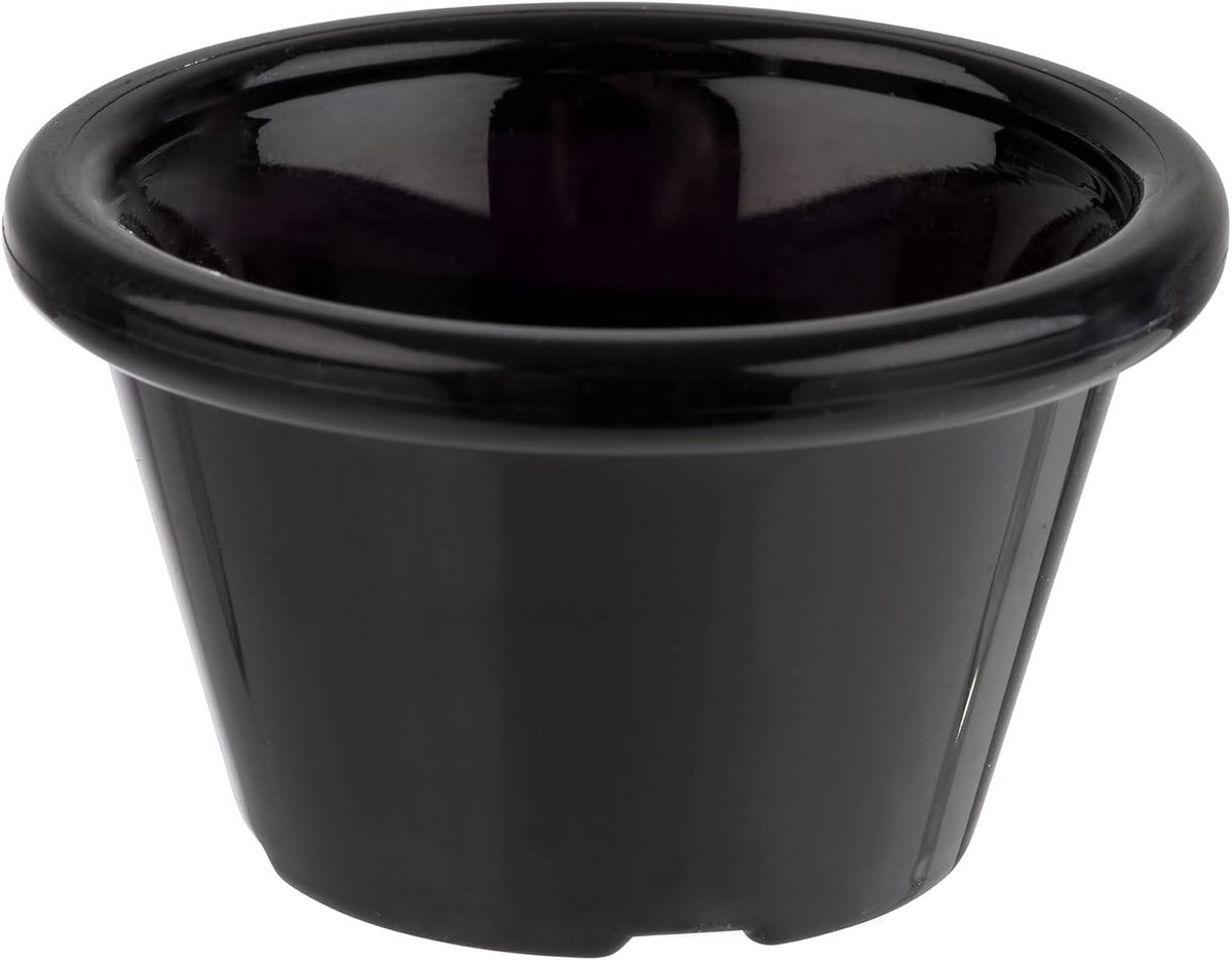 Set van 12 zwarte kunststof schaaltjes voor dips en sauzen 6 cm Ø