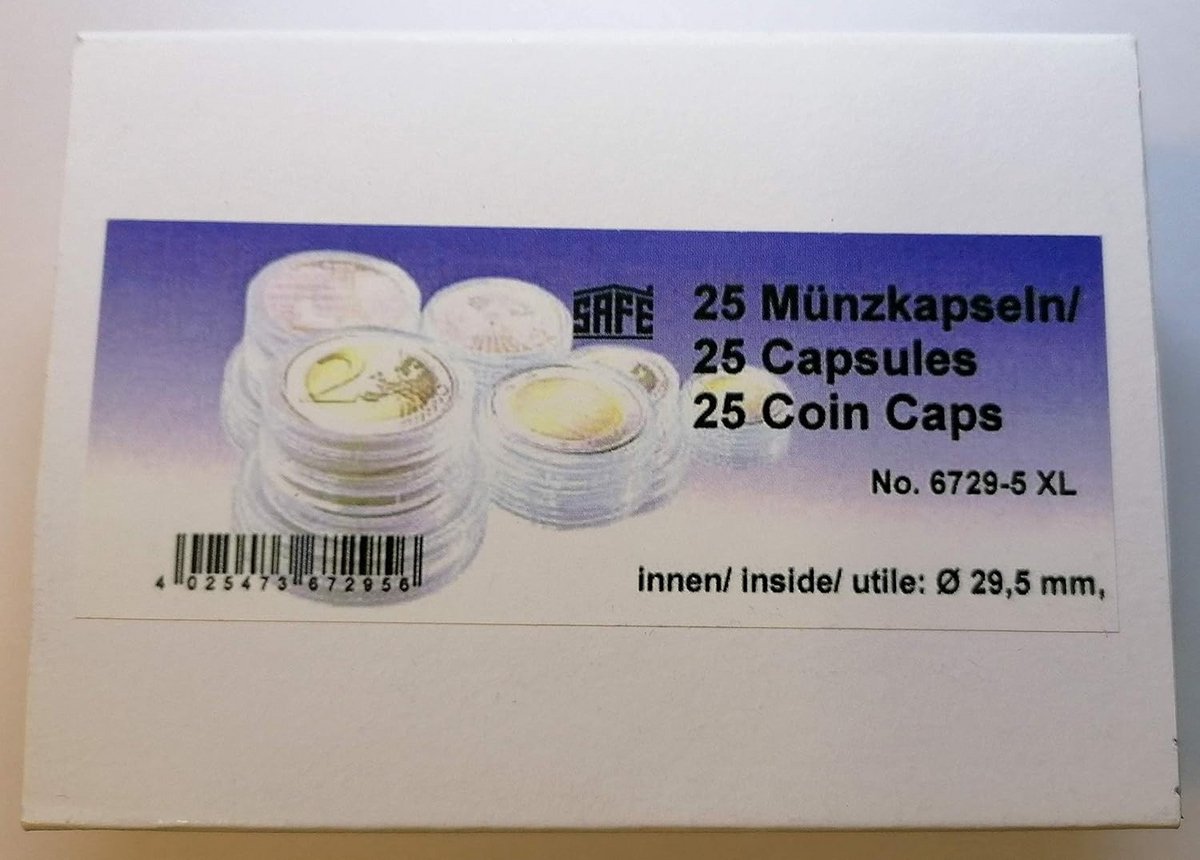 25 Stuks Muntcapsules XL Spaarpak - Voor Munten tot 29.5 mm