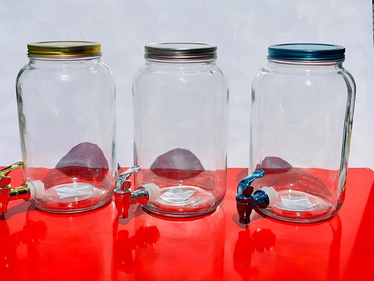 Glazen Drankdispenser met Tapkraan 3 Liter voor Limonade en Water