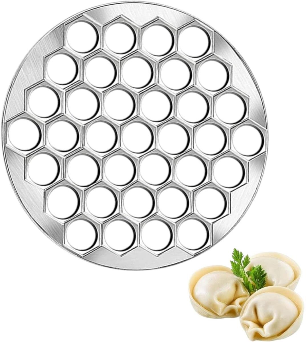 GELLDG Dumplingvorm - 37 gaten - Dumplinguitsteker met vulling - Dumplingmaker - Metaal - Pastadeegpers - Geschikt voor zelfgemaakte taarten, dumplings, wontons en doe-het-zelf-projecten