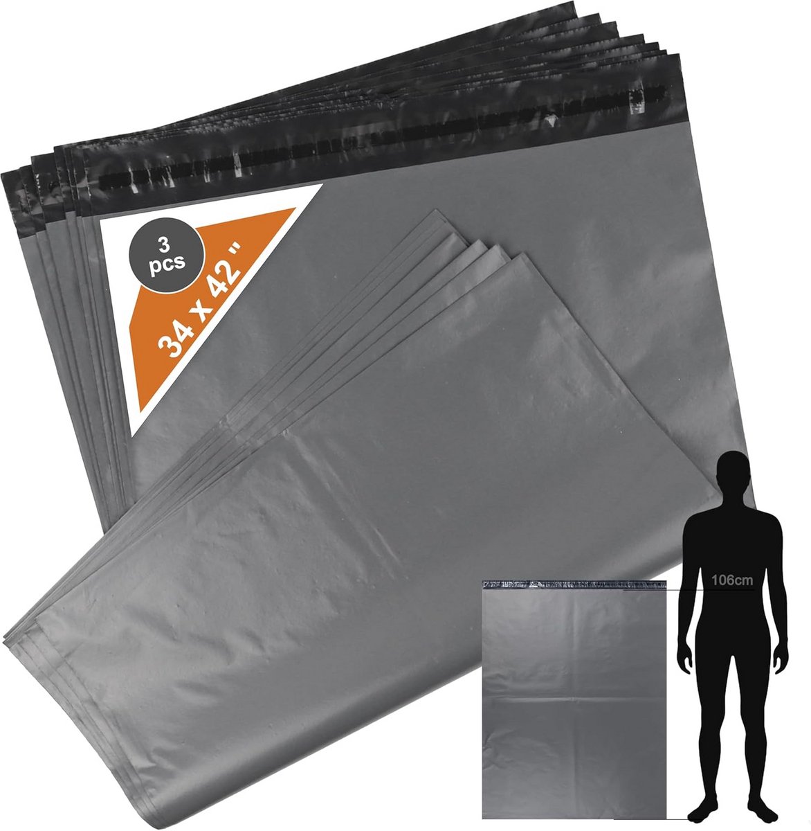 Extra Grote Verzendzakken 86x106cm - Extra Sterke Pakketzakken Zelfsluitend voor Kleding