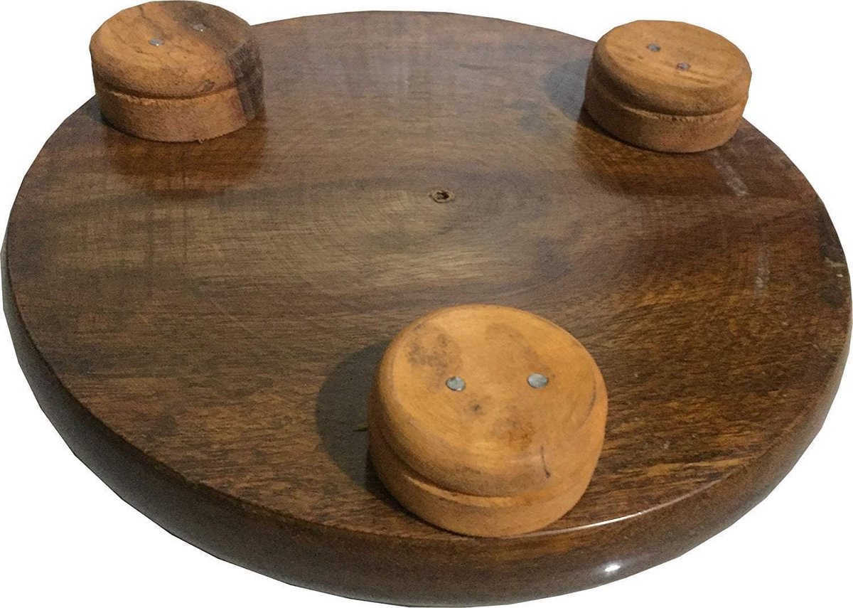 Ronde Houten Serveerplank en Deegroller Set - Voor Chapati, Roti en Pastry