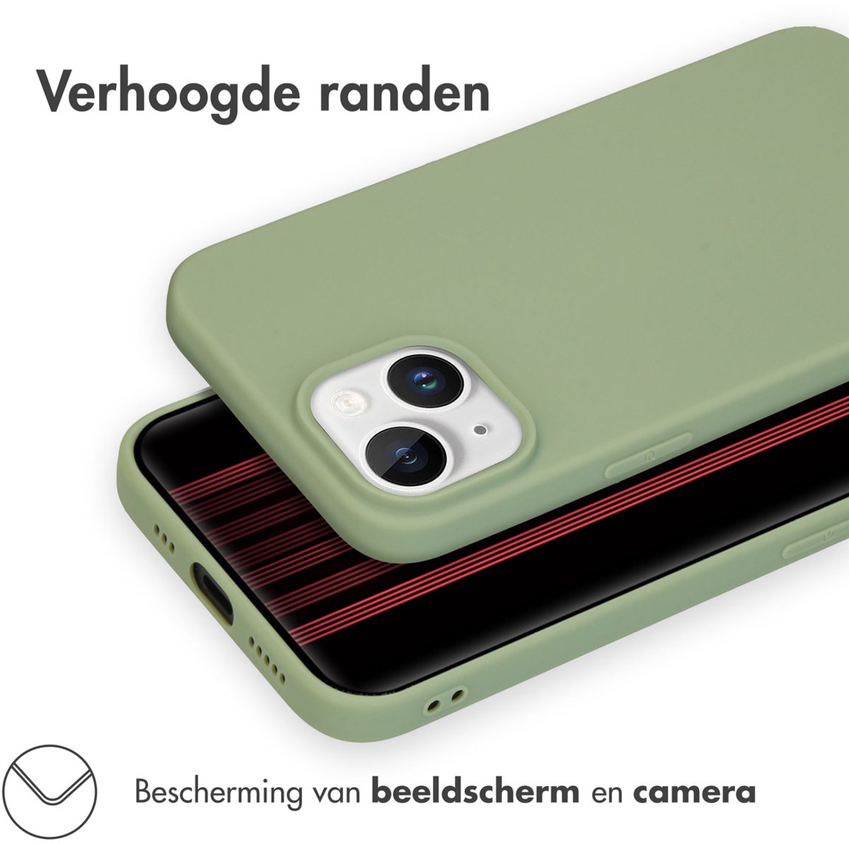 imoshion Hoesje - Geschikt voor Apple iPhone 15 - Color Backcover - Olive Green
